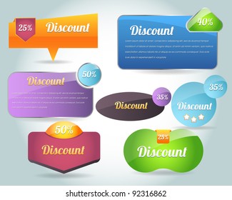 Set of colorful vector Icon Banner Shape 01
