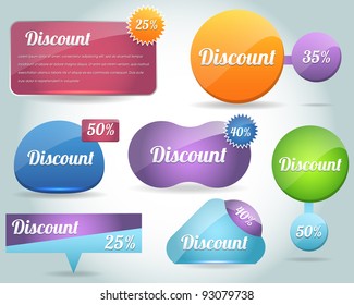 Set of colorful vector Icon Banner Shape 02