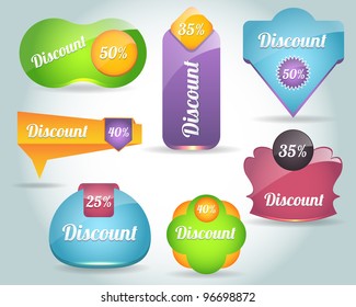 Set of colorful vector Icon Banner Shape