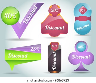 Set of colorful vector Icon Banner Shape