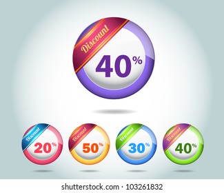 Set of colorful vector Icon Discount Ball Set Vector Design