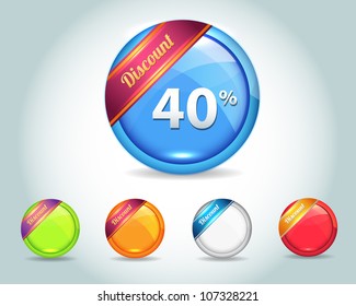 Set of colorful vector Icon Discount Ball Set Vector Design