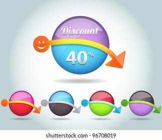 Set of colorful vector Icon Shape