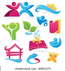 set of colorful vector icons