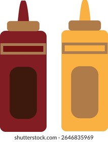 A set of colorful vector icons of fast food items including burger, fries, hot dogs, drinks, sauces, and packaging. Perfect for restaurant, delivery, and food app designs.