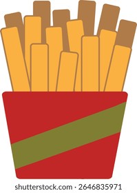 A set of colorful vector icons of fast food items including burger, fries, hot dogs, drinks, sauces, and packaging. Perfect for restaurant, delivery, and food app designs.