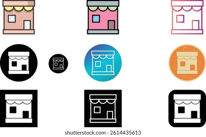 Set of colorful vector icons featuring urban buildings, shops, malls, cafes, hospitals, and more. Perfect for city design, real estate, and architecture projects. Fully editable and scalable.