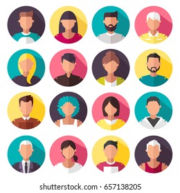 Set of colorful vector icons. people