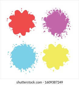 set of colorful vector ink spots