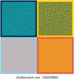 Set of colorful vector labyrinth