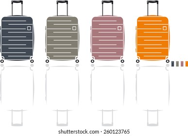 Set of colorful vector luggage icons