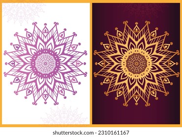 Set colorful vector mandala design template.

