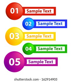 Set of colorful vector numbered stickers. Abstract pattern for design and presentations.