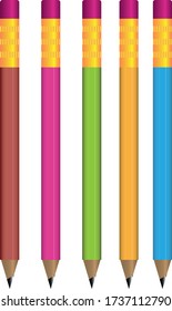 Set of colorful vector pencils
