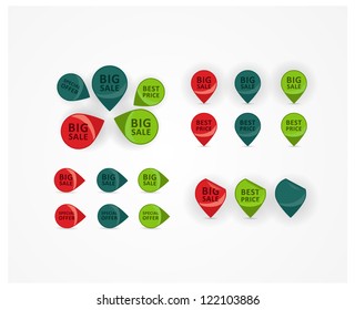 Set of colorful vector pointers / stickers for youre business.