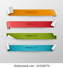 Set of colorful vector ribbons.