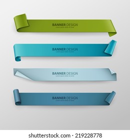 Set of colorful vector ribbons.