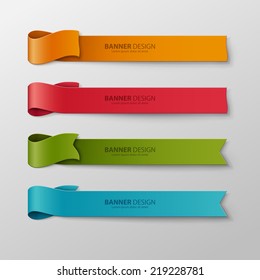 Set of colorful vector ribbons.