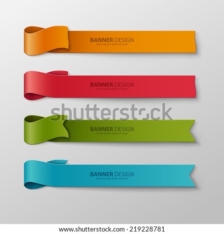 Set of colorful vector ribbons.