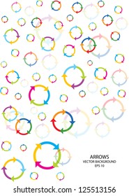 set of colorful vector round arrows and place for text isolated on white background