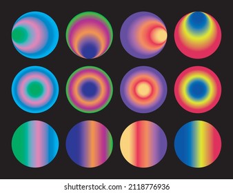Set of colorful vector round images for design.
