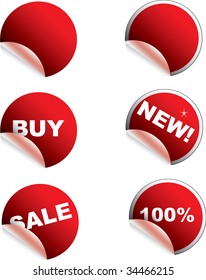 Set of colorful vector sale stickers and labels