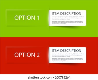 Set of Colorful Vector Sample cards for various options