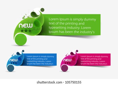 Set of colorful vector sample label, template design.