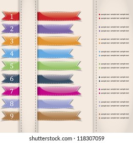 Set of colorful vector sample ribbons for various options