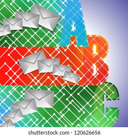 Set of Colorful Vector Sample stickers for various options with mail letters