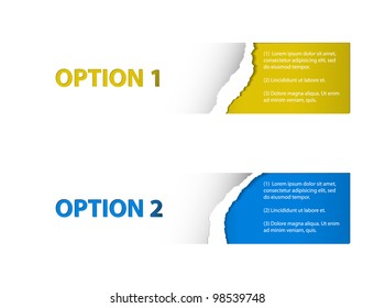 Set of Colorful Vector Sample torn off stickers for various options
