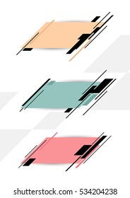 Set of colorful vector shapes. Abstract vector banners.