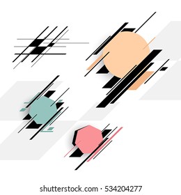 Set of colorful vector shapes. Abstract vector banners.