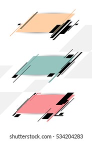 Set of colorful vector shapes. Abstract vector banners.