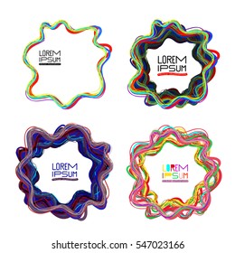Set of colorful vector shapes. Freehand drawing. Abstract vector banners. Design elements.