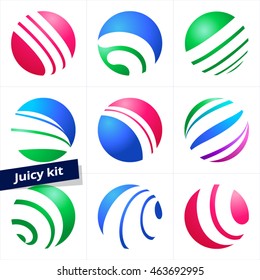 Set of colorful vector sphere logos.