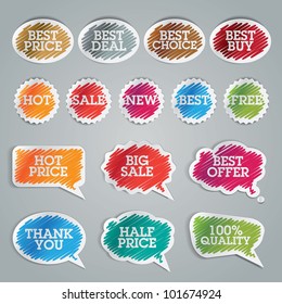 Set of colorful vector stickers