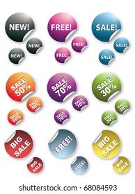 Set of colorful vector stickers