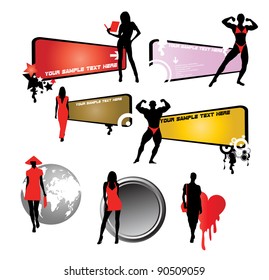 Set of colorful vector stickers