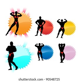 Set of colorful vector stickers