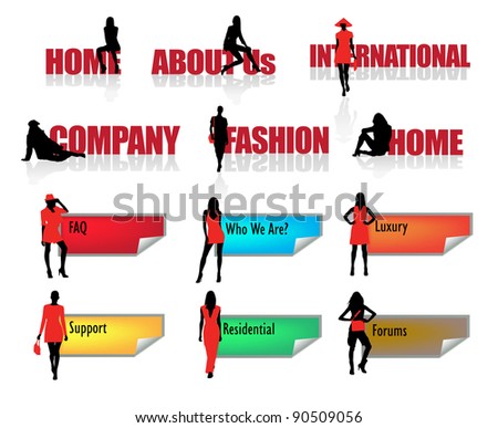Set of colorful vector stickers