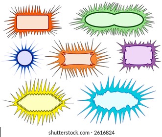 Conjunto de banners de texto vectorial de colores: editable y fácil de cambiar los colores