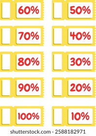 set of colorful vector tickets or coupons