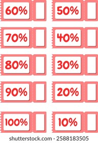 set of colorful vector tickets or coupons