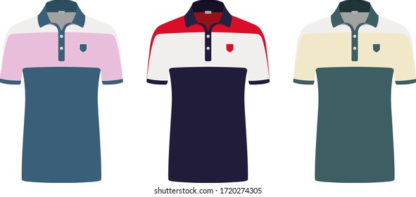 Set of colorful vector t-shirts 