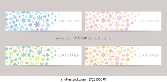 Set of colorful vector watercolor backgrounds with white space for text. web banners template