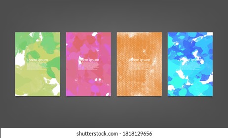 Set of colorful vector watercolor backgrounds for poster, brochure or flyer, Bundle of watercolor posters, flyers or cards. Banner template.