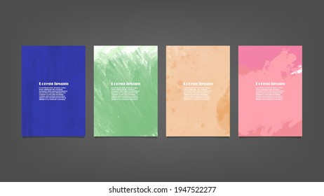 Set of colorful vector watercolor backgrounds for poster, brochure or flyer, Bundle of watercolor posters, flyers or cards. Banner template.