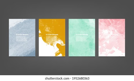 Set of colorful vector watercolor backgrounds for poster, brochure or flyer, Bundle of watercolor posters, flyers or cards. Banner template.