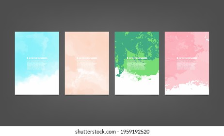 Set of colorful vector watercolor backgrounds for poster, brochure or flyer, Bundle of watercolor posters, flyers or cards. Banner template.